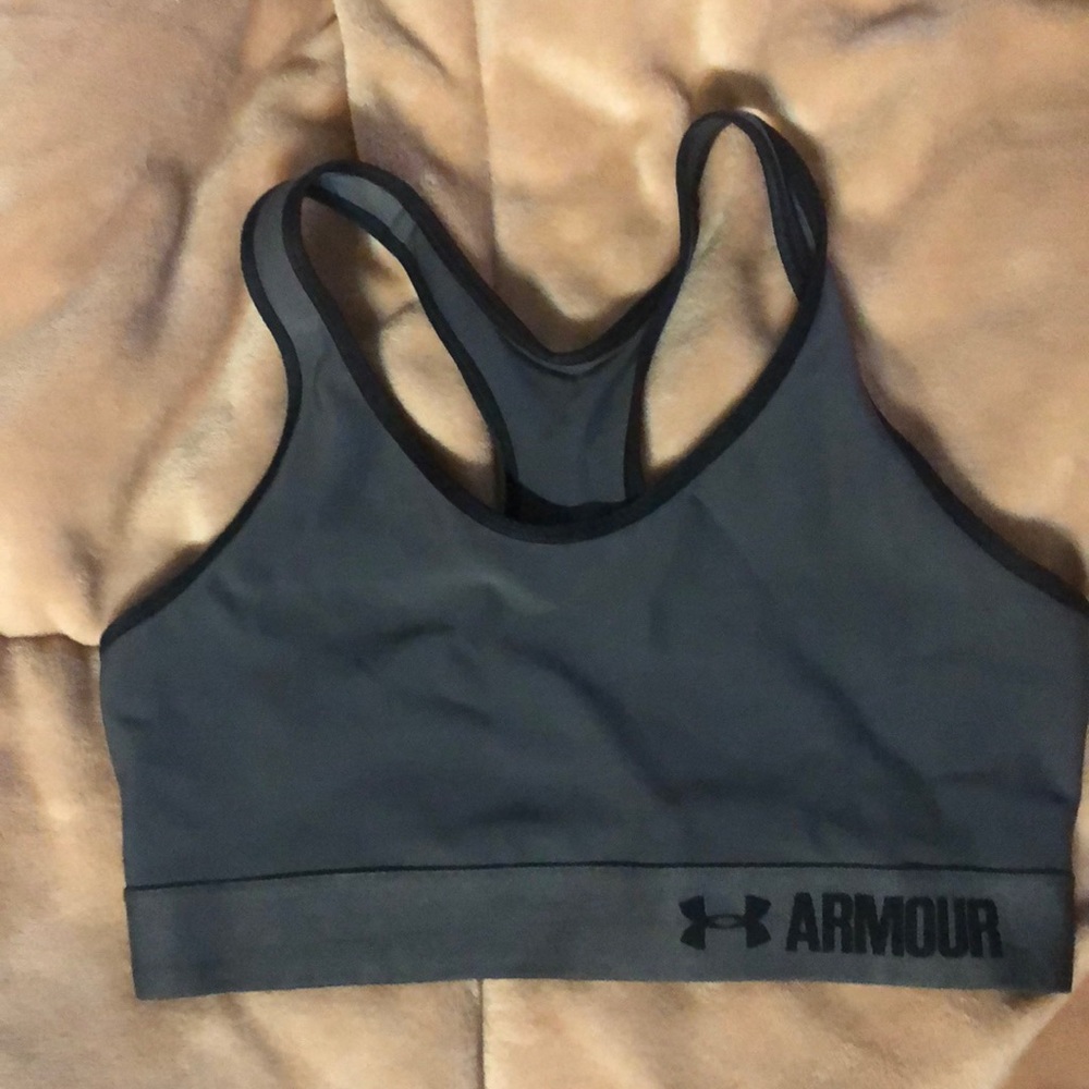 Grey under armor sports bra